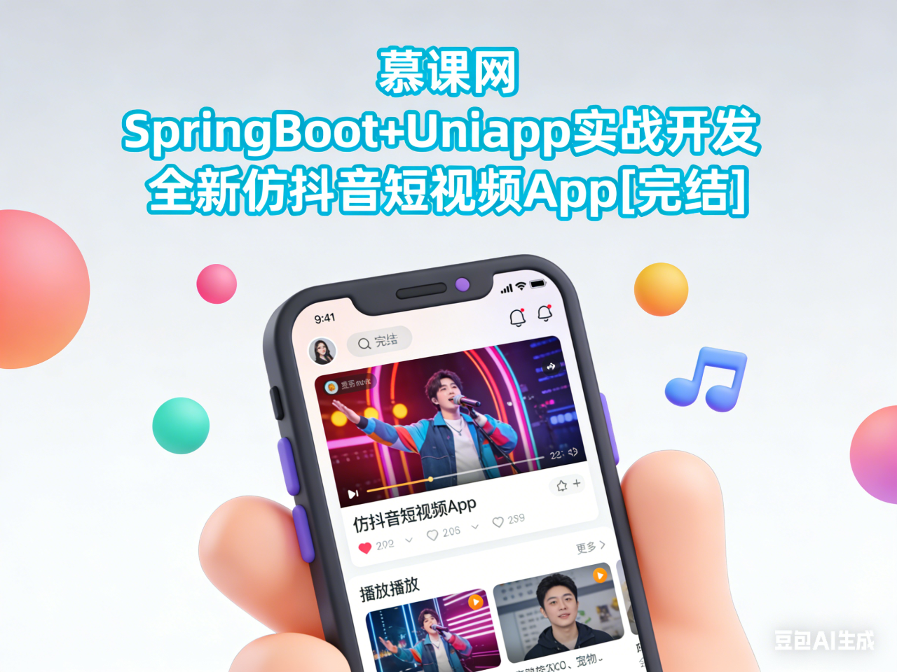 慕课网 SpringBoot+Uniapp实战开发全新仿抖音短视频App[完结]
