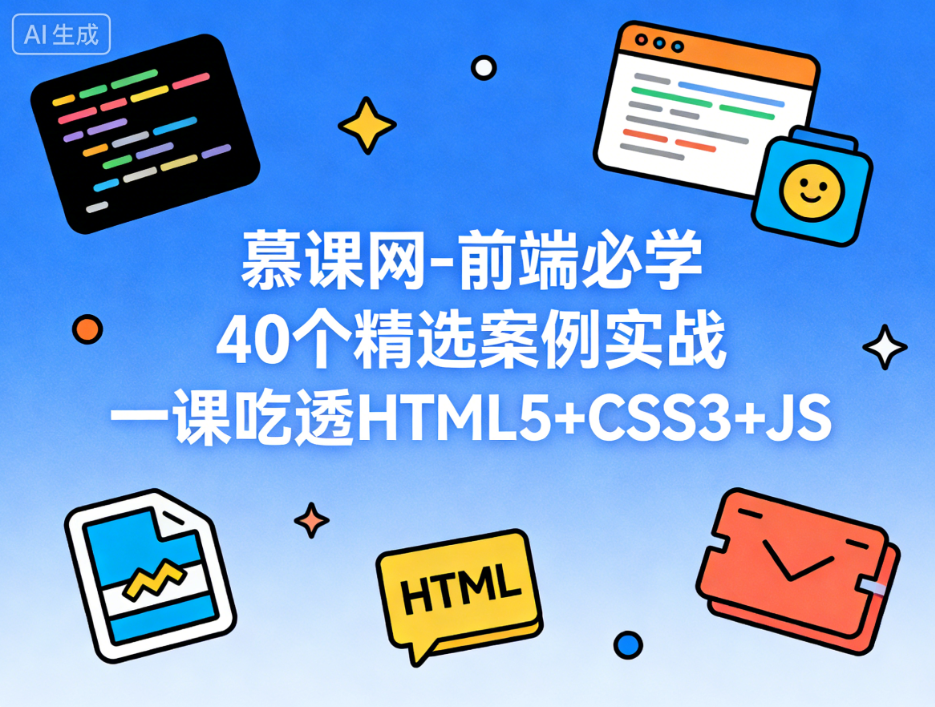 慕课网-前端必学 40个精选案例实战 一课吃透HTML5+CSS3+JS