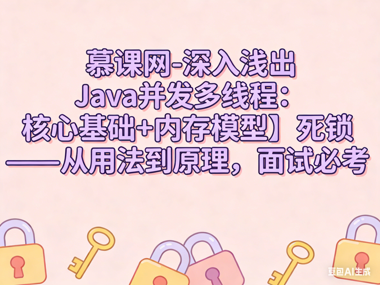 慕课网-深入浅出Java并发多线程：核心基础+内存模型＋死锁——从用法到原理，面试必考